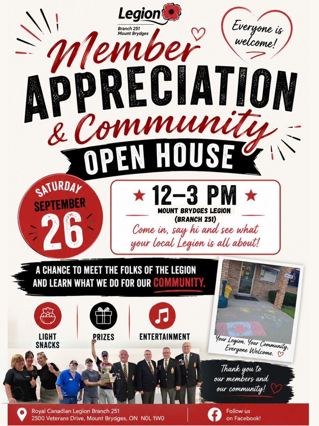 Mount Brydges Legion open house on September 26 from noon to 3:00 p.m.