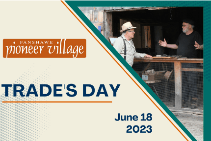 Trades day with Dad - two men having a conversation