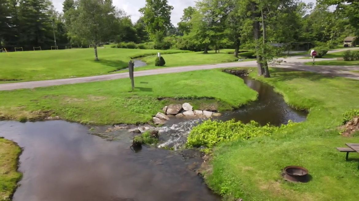 a stream at trout haven park