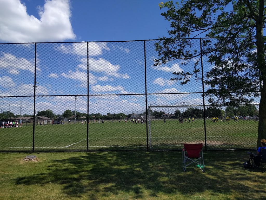 fence of a soccer field located at van dyk park
